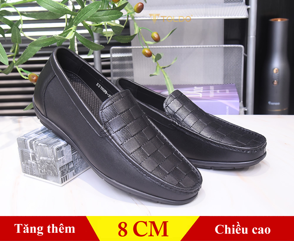 Giày cao 6cm siêu nhẹ vân kẻ caro 4